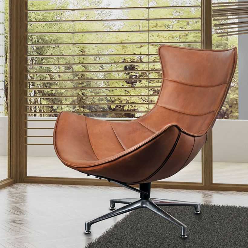 Tan Leather Accent Chair Luxury Retro, Tan Leather Accent Chair Uk