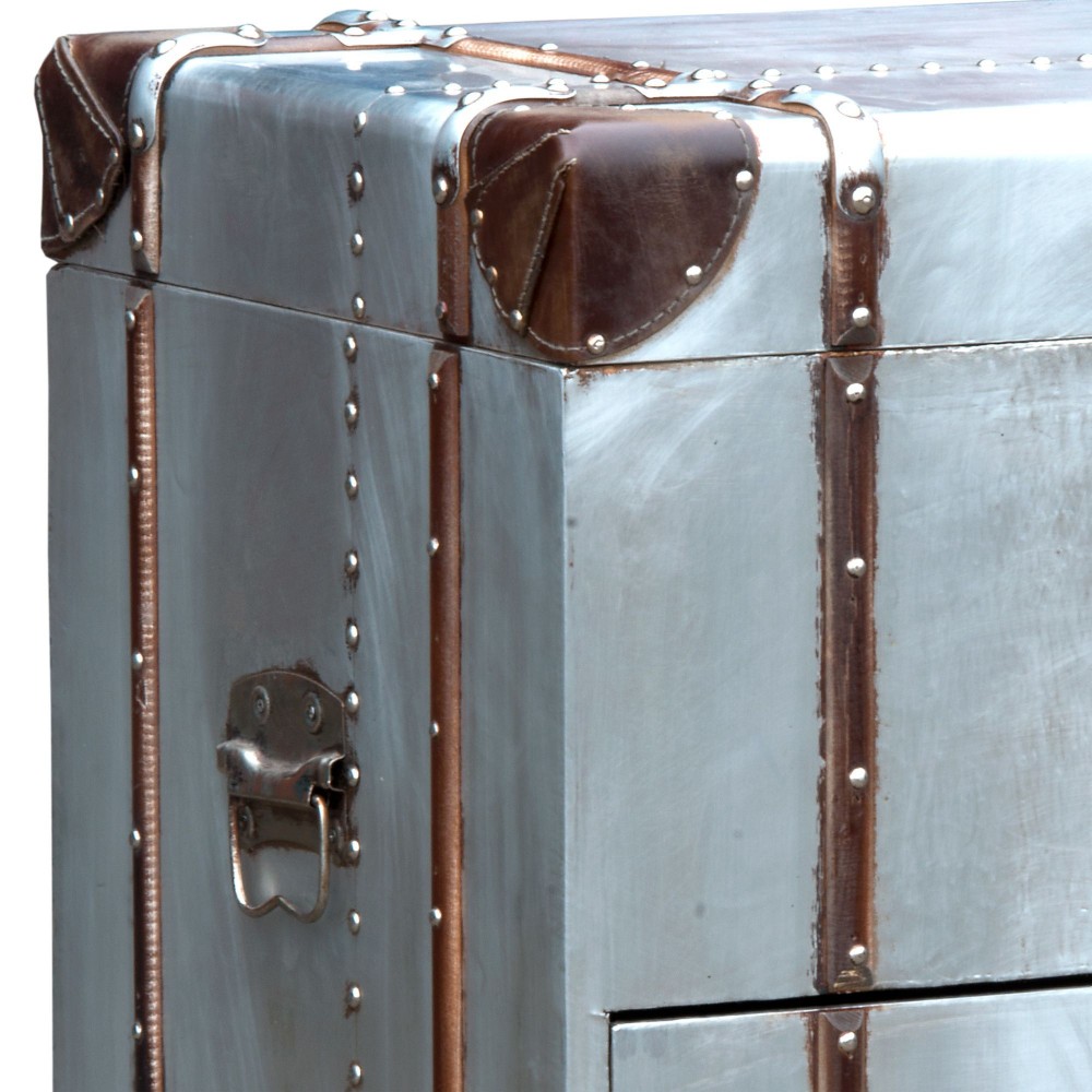 Hawker Industrial Bedside Table Smithers Cabinets & Sideboards £422.00 Aluminium Plate product_features