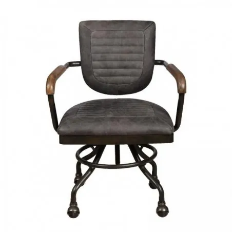Hudson Grey Leather Office Chair Smithers Aviator £413.00 Office Iron product_features