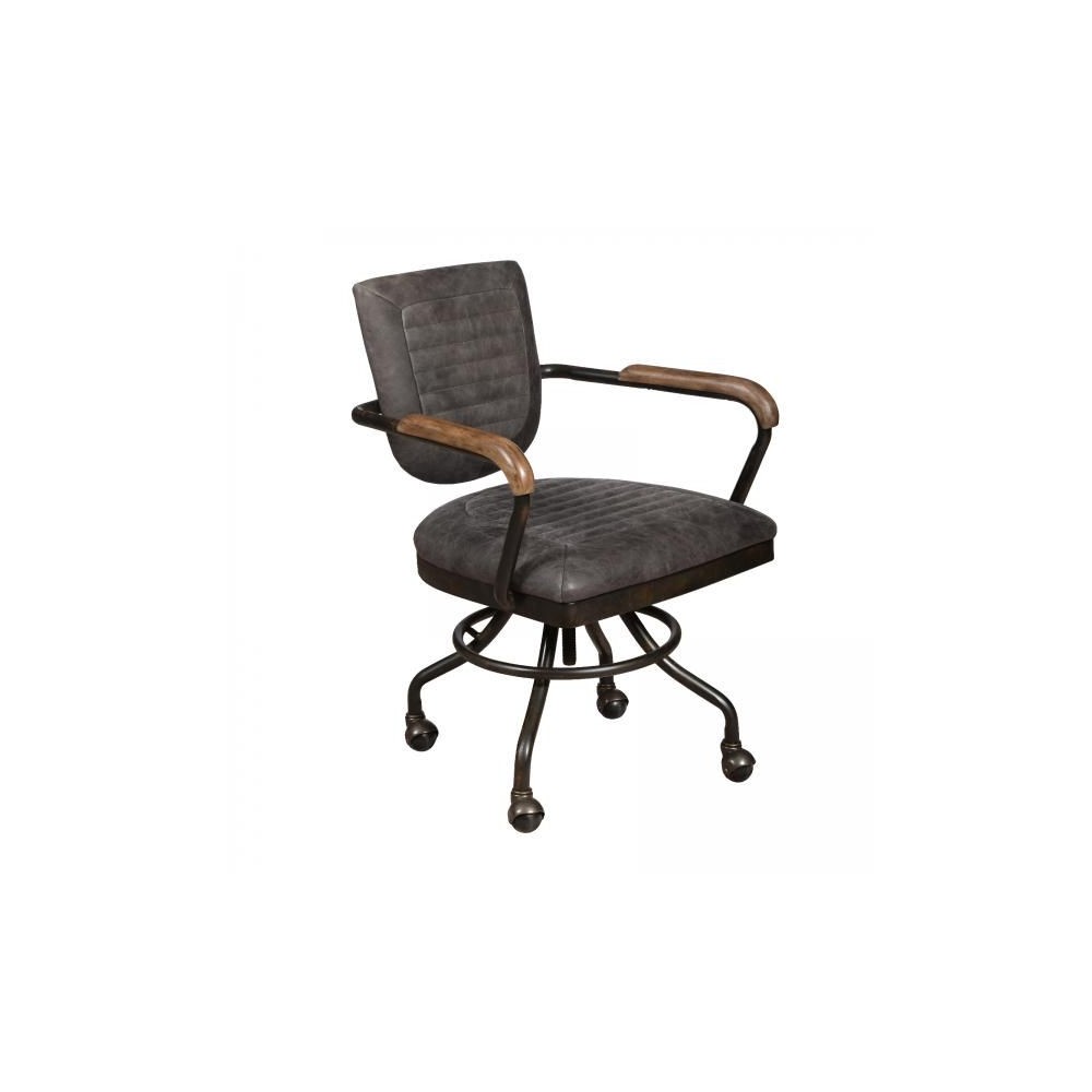 Hudson Grey Leather Office Chair Smithers Aviator £413.00 Office Iron product_features