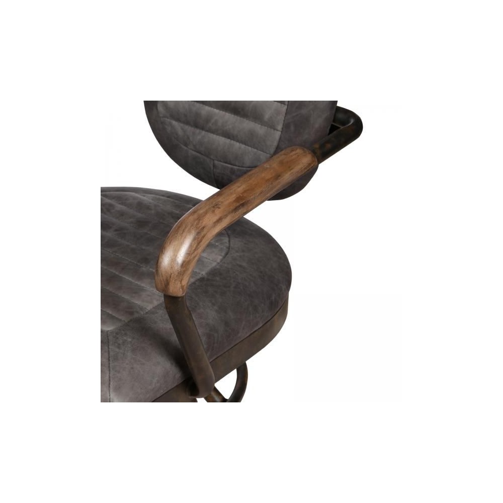 Hudson Grey Leather Office Chair Smithers Aviator £413.00 Office Iron product_features