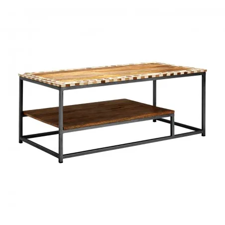 New York Loft Coffee Table Smithers Industrial Furniture £454.00 Living Room Mango Wood Steel product_features