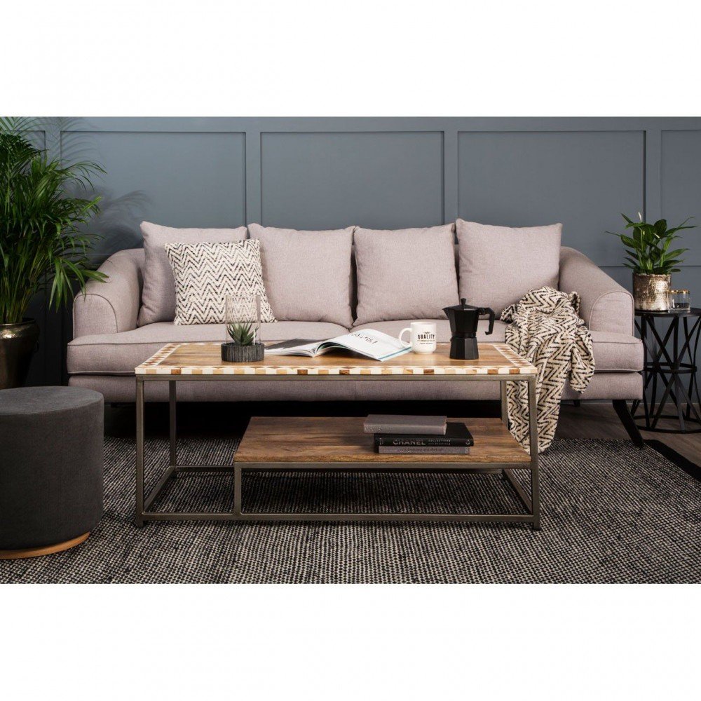New York Loft Coffee Table Smithers Industrial Furniture £454.00 Living Room Mango Wood Steel product_features