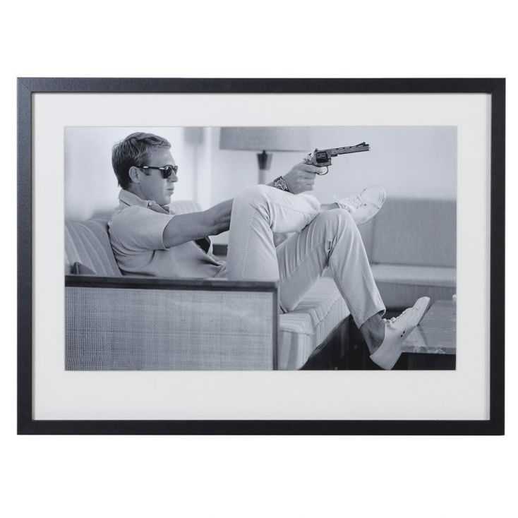 Steve McQueen 'Taking Aim' Framed Print Vintage Wall Art £155.00 Store UK, US, EU, AE,BE,CA,DK,FR,DE,IE,IT,MT,NL,NO,ES,SESte...