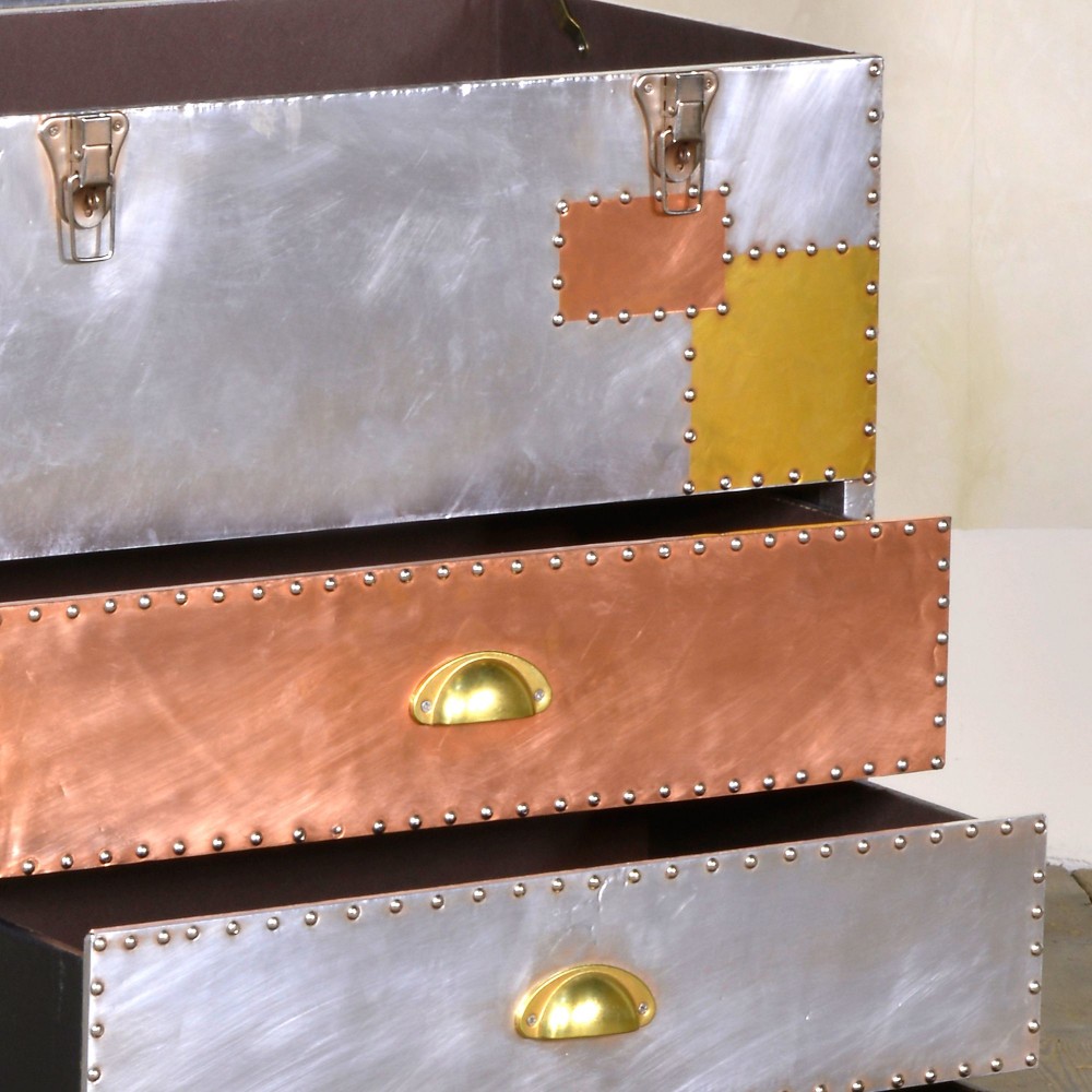 Dakota Industrial Chest of Drawers Smithers Aviator £413.00 Aluminium Plate product_features