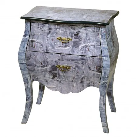 Denim Chest Bombe Bedside Table Smithers Bedroom £298.00 Bedroom product_features