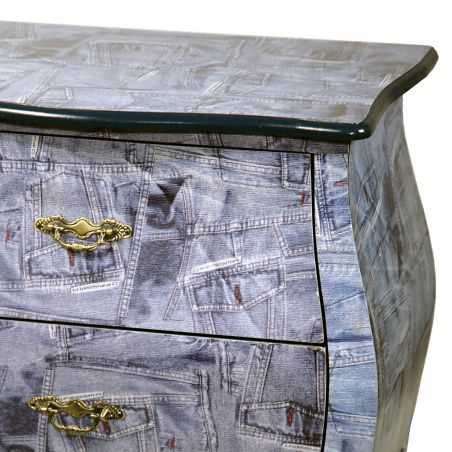 Denim Chest Bombe Bedside Table Bedroom Smithers of Stamford £325.00 Store UK, US, EU, AE,BE,CA,DK,FR,DE,IE,IT,MT,NL,NO,ES,SE