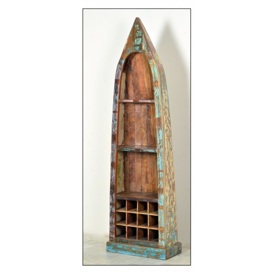 HOME WINE BAR Reclaimed Wood Shaped Like A Boat Furniture