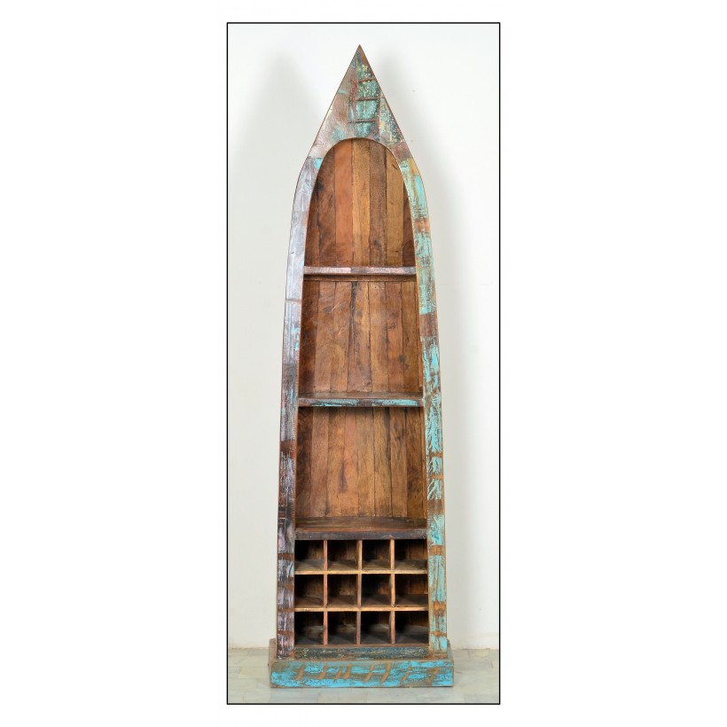 HOME WINE BAR Reclaimed Wood Shaped Like A Boat Furniture • online