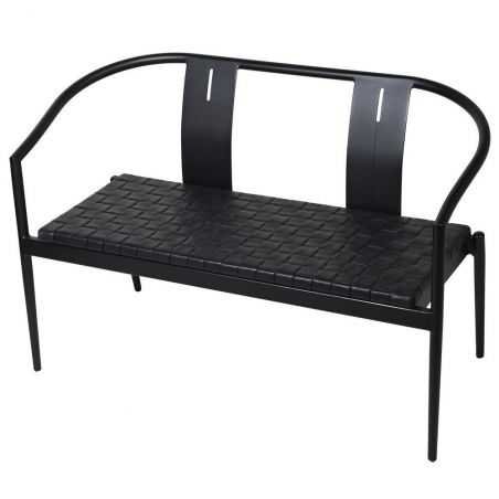 Woven Leather Look Bench Garden £625.00 Store UK, US, EU, AE,BE,CA,DK,FR,DE,IE,IT,MT,NL,NO,ES,SE