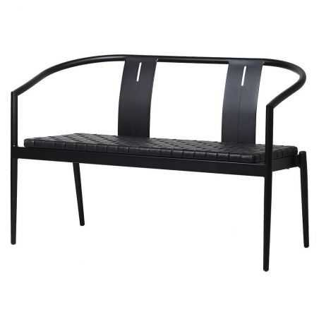 Woven Leather Look Bench Garden £625.00 Store UK, US, EU, AE,BE,CA,DK,FR,DE,IE,IT,MT,NL,NO,ES,SE