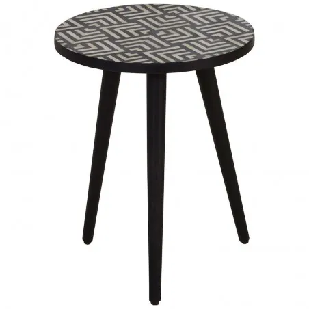 Monochrome Boho Side Table Side Tables & Coffee Tables £215.00 All Rooms Acacia product_features