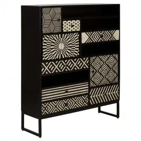 Monochrome Tall Cabinet Cabinets & Sideboards £1,572.00 All Rooms Acacia Steel product_features