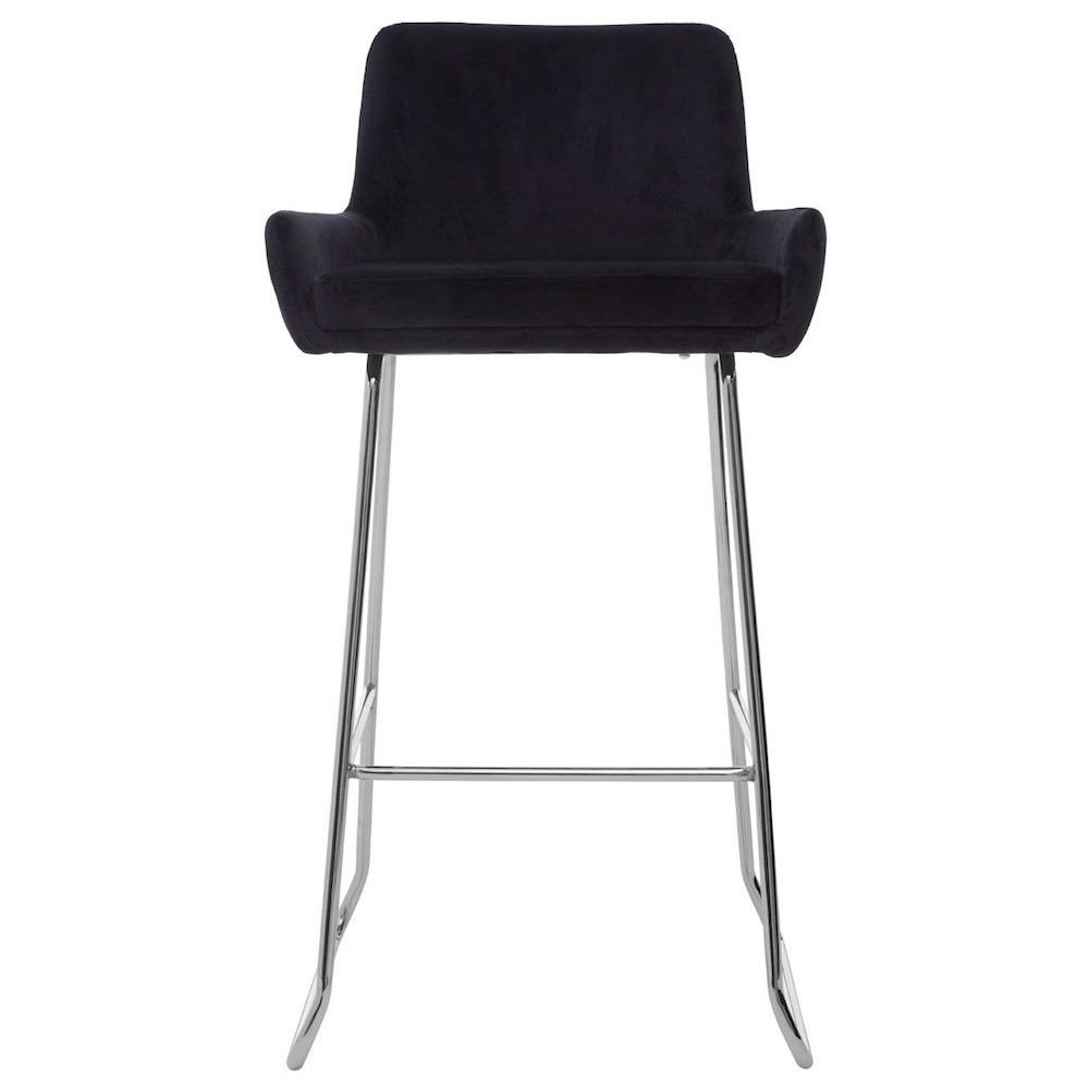Tolethorpe Black Velvet Bar Stool Bar Stools £170.00 Bar Steel product_features