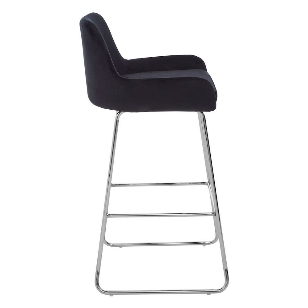 Tolethorpe Black Velvet Bar Stool Bar Stools £170.00 Bar Steel product_features
