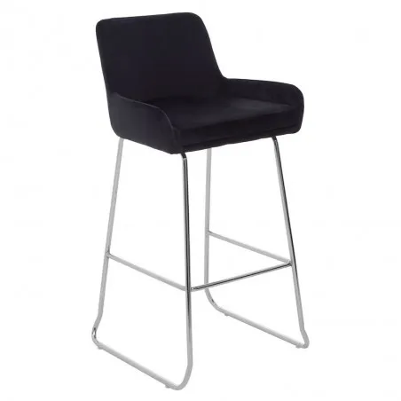 Tolethorpe Black Velvet Bar Stool Bar Stools &pound;170.00 Bar Steel product_features