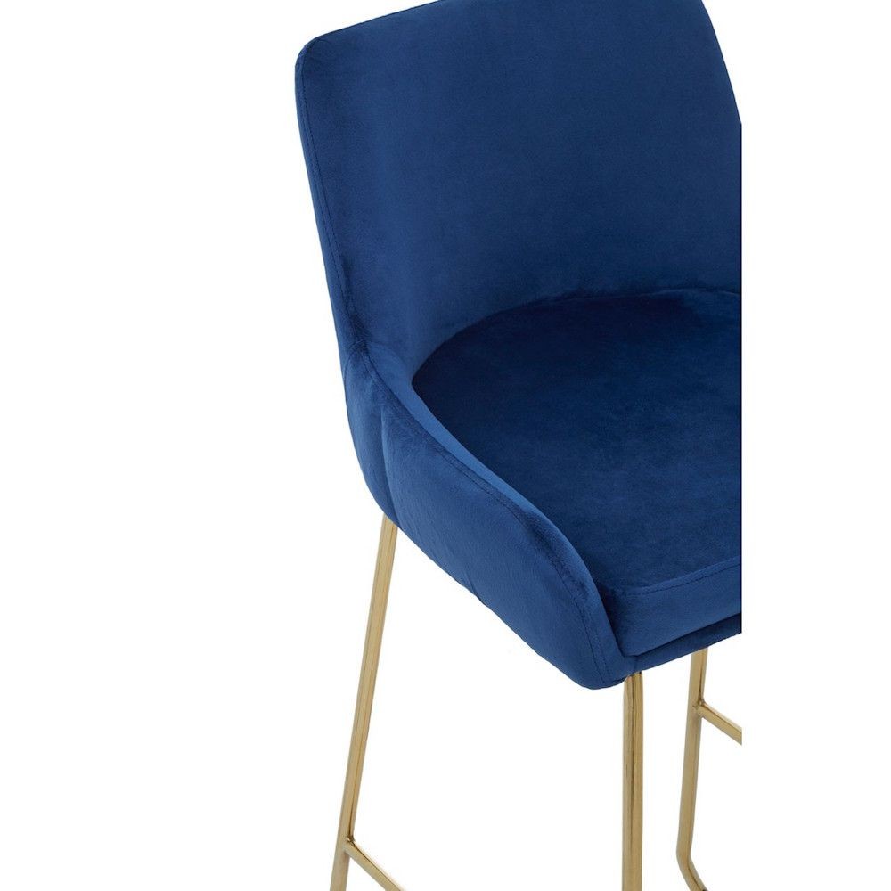Tolethorpe Blue Velvet Bar Stool Bar Stools £211.00