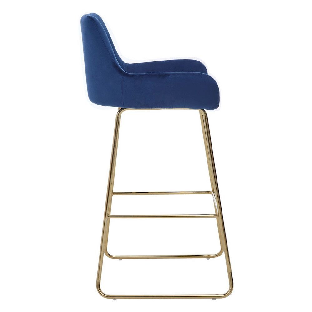 Tolethorpe Blue Velvet Bar Stool Bar Stools £211.00
