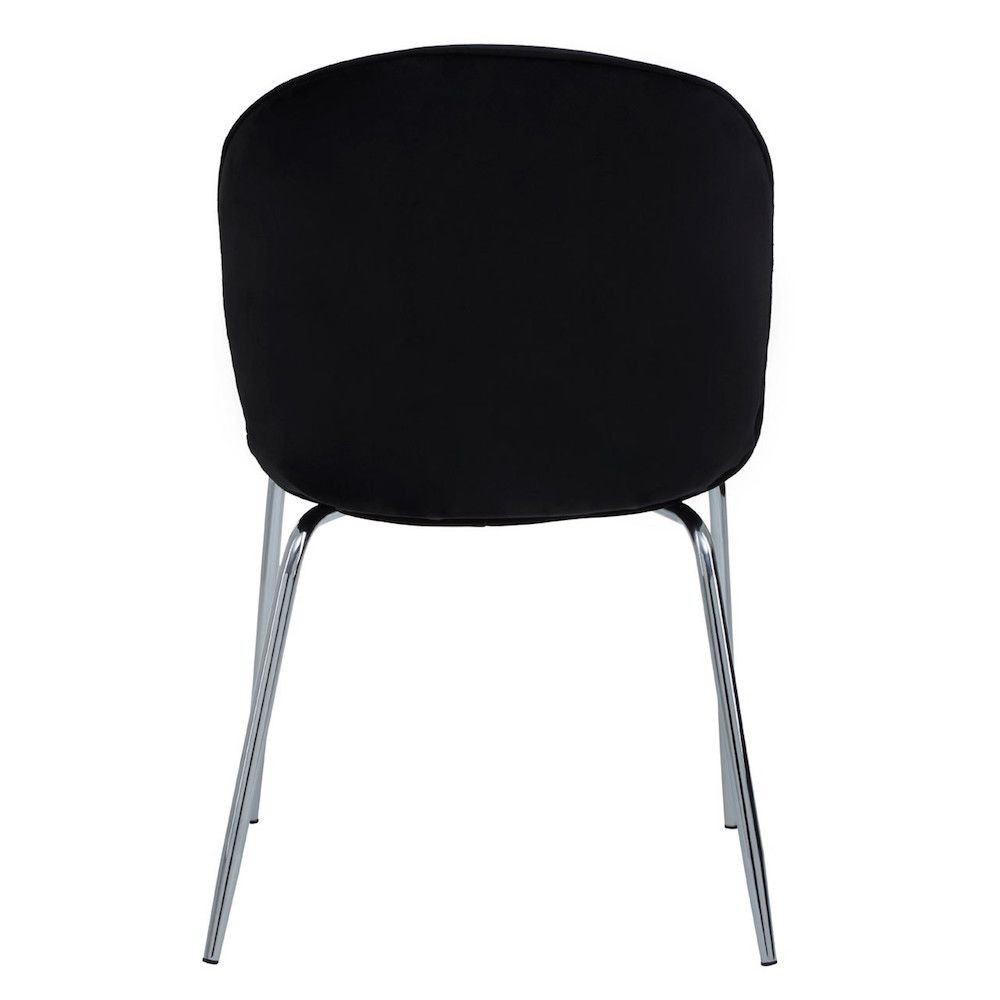 Tolethorpe Black Velvet Chrome Dining Chair Designer Furniture £125.00 Dining Room Steel product_features
