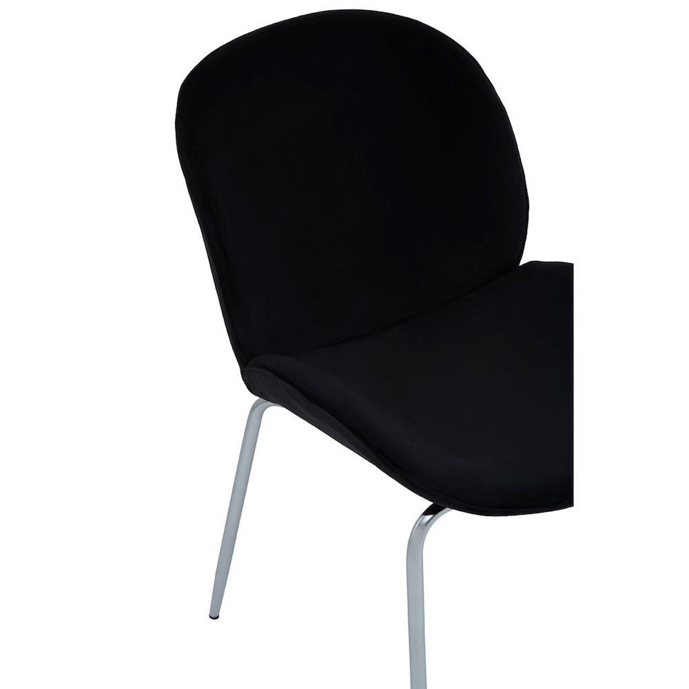 Tolethorpe Black Velvet Chrome Dining Chair Designer Furniture £125.00 Dining Room Steel product_features