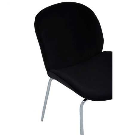 Tolethorpe Black Velvet Chrome Dining Chair Designer Furniture  £136.00 Store UK, US, EU, AE,BE,CA,DK,FR,DE,IE,IT,MT,NL,NO,ES,SE