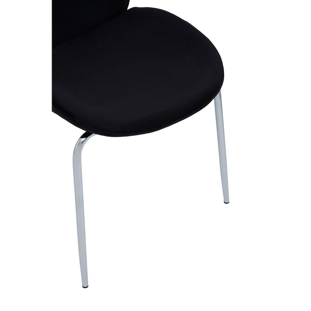 Tolethorpe Black Velvet Chrome Dining Chair Designer Furniture £125.00 Dining Room Steel product_features