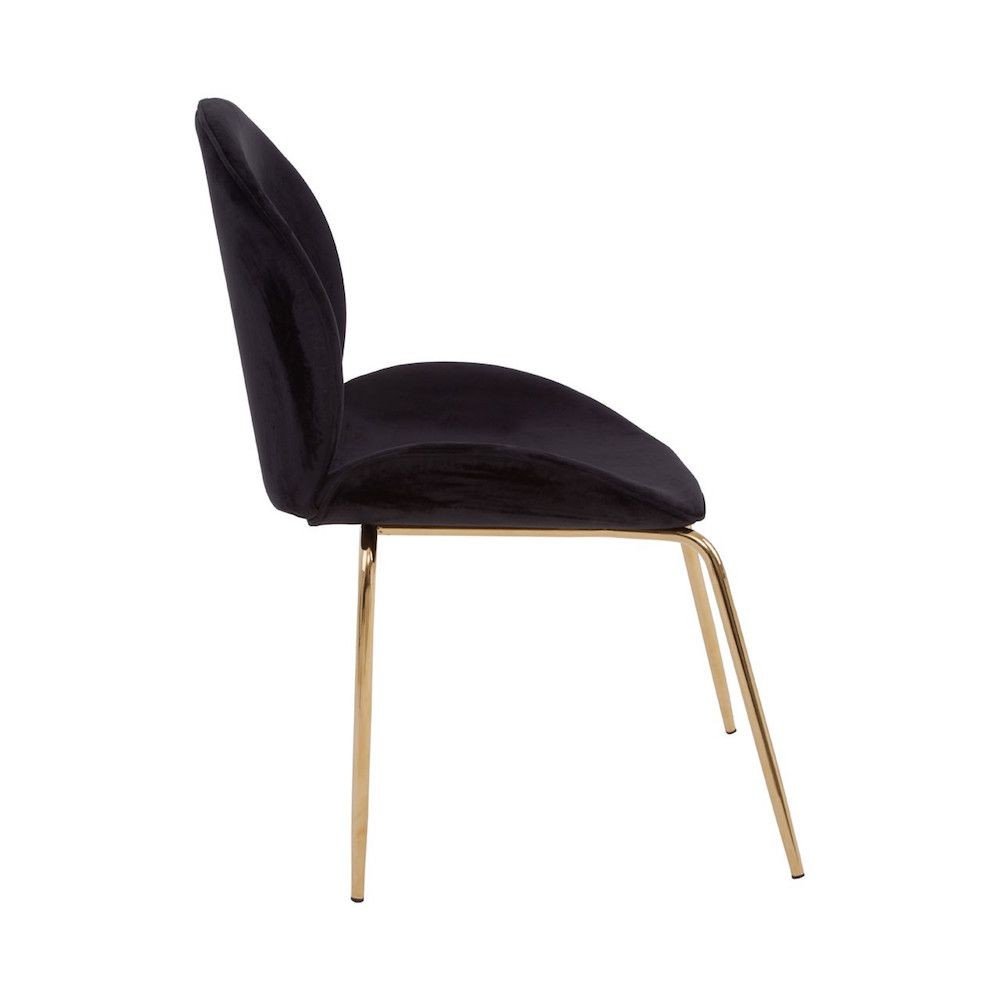 Tolethorpe Black Velvet Gold Dining Chair Designer Furniture £215.00 Dining Room Steel product_features