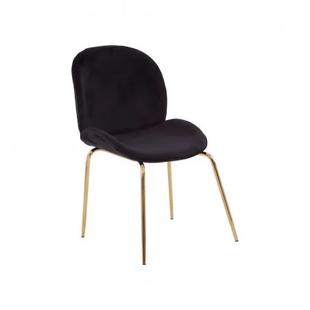 Tolethorpe Black Velvet Gold Dining Chair Designer Furniture £215.00 Dining Room Steel product_features