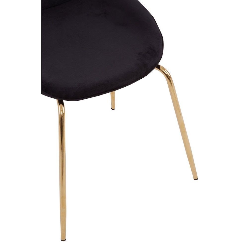 Tolethorpe Black Velvet Gold Dining Chair Designer Furniture £215.00 Dining Room Steel product_features