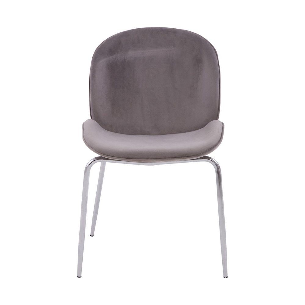 Tolethorpe Mink Velvet Chrome Dining Chair Designer Furniture £138.00 Dining Room Steel product_features