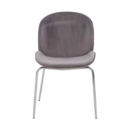 Tolethorpe Mink Velvet Chrome Dining Chair Designer Furniture £150.00 Store UK, US, EU, AE,BE,CA,DK,FR,DE,IE,IT,MT,NL,NO,ES,SE