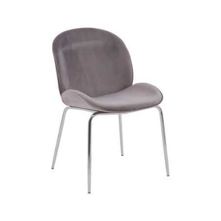 Tolethorpe Mink Velvet Chrome Dining Chair Designer Furniture £150.00 Store UK, US, EU, AE,BE,CA,DK,FR,DE,IE,IT,MT,NL,NO,ES,SE