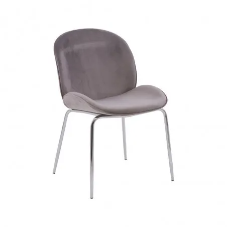 Tolethorpe Mink Velvet Chrome Dining Chair Designer Furniture £138.00 Dining Room Steel product_features