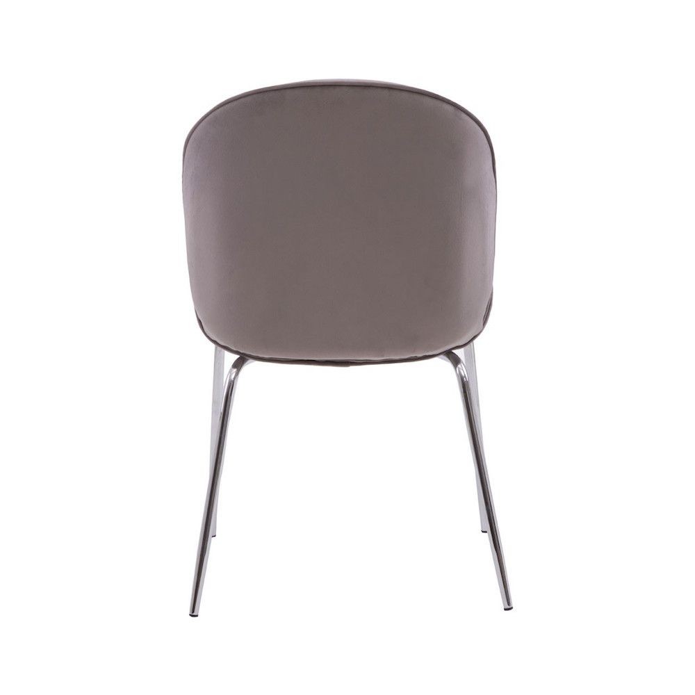 Tolethorpe Mink Velvet Chrome Dining Chair Designer Furniture £138.00 Dining Room Steel product_features