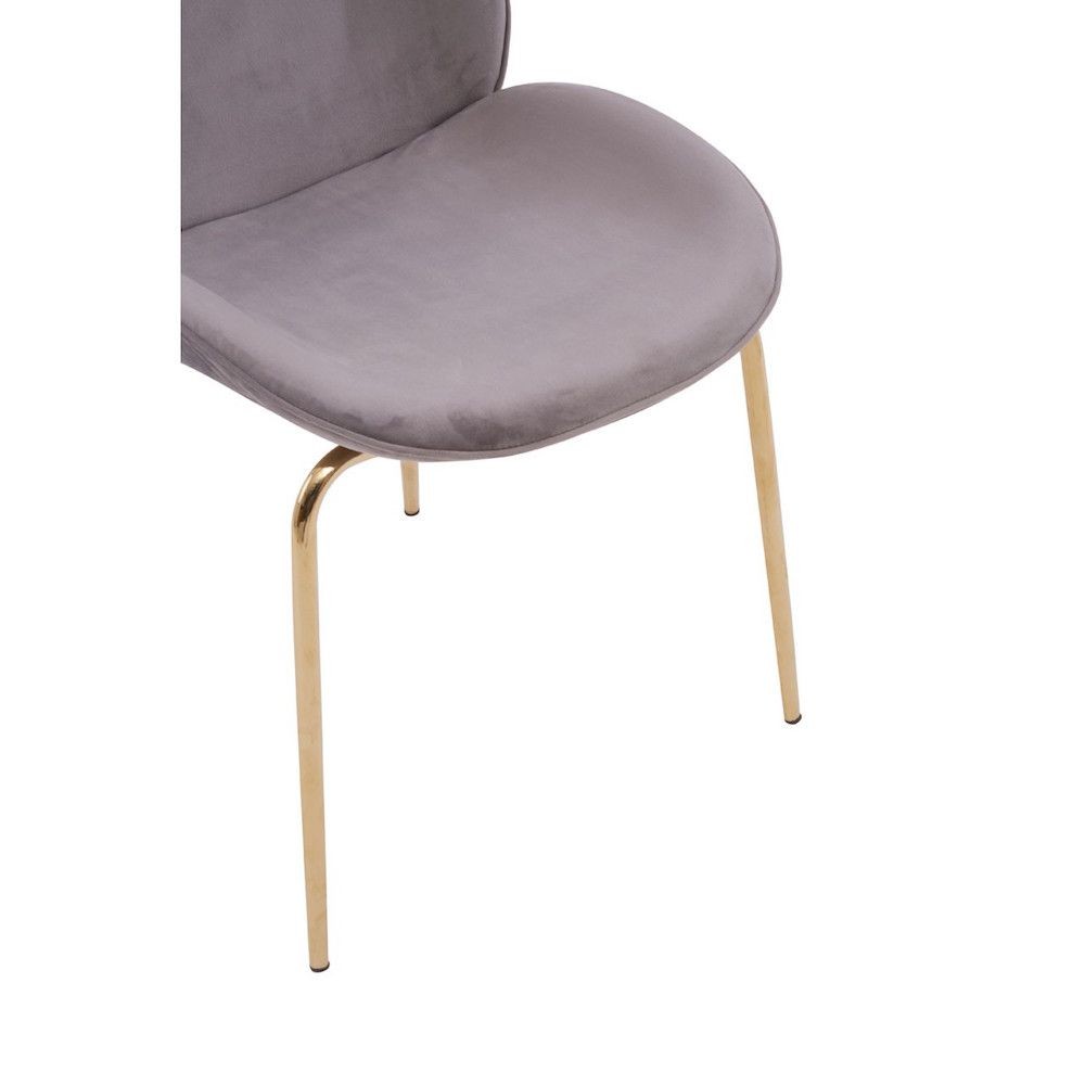 Tolethorpe Mink Velvet Gold Dining Chair Designer Furniture £174.00