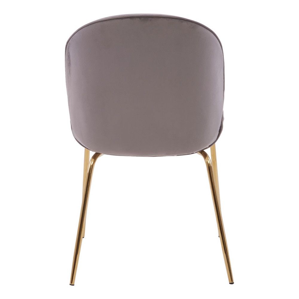 Tolethorpe Mink Velvet Gold Dining Chair Designer Furniture £174.00