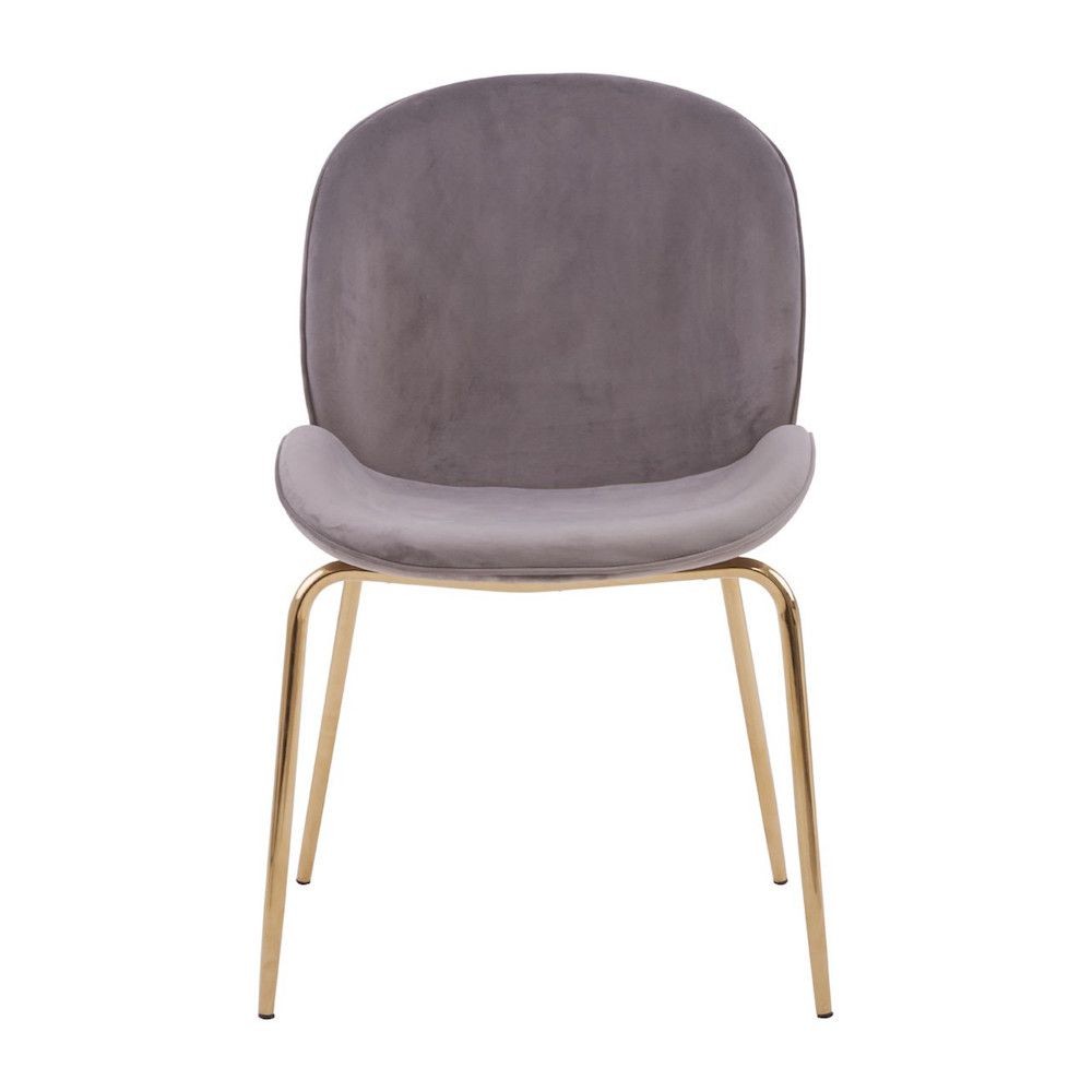 Tolethorpe Mink Velvet Gold Dining Chair Designer Furniture £174.00