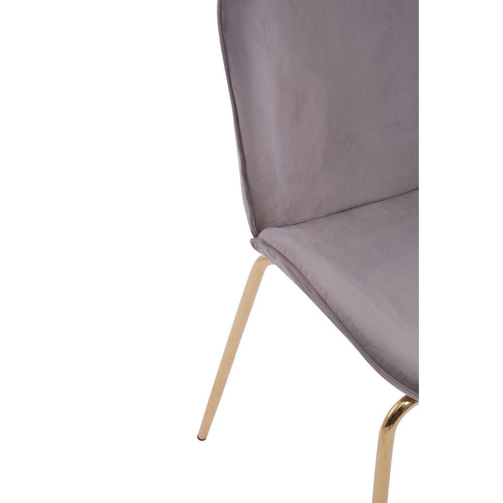 Tolethorpe Mink Velvet Gold Dining Chair Designer Furniture £174.00