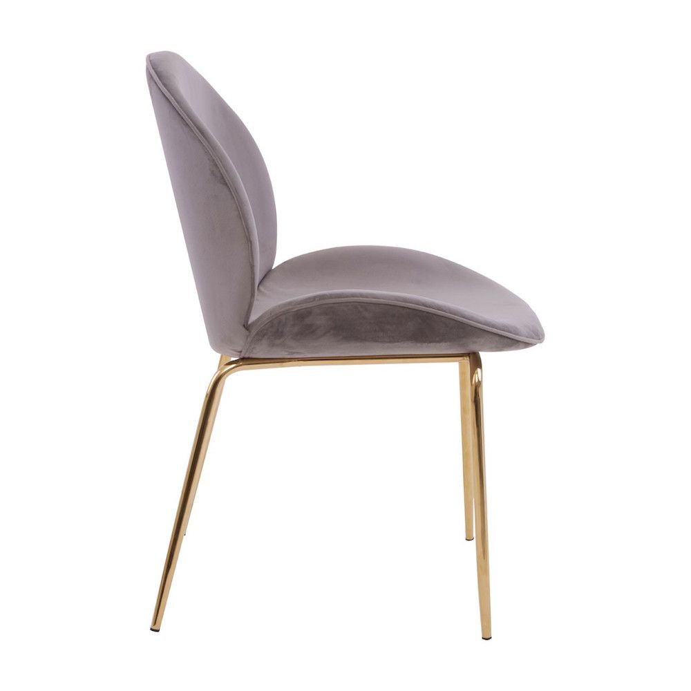Tolethorpe Mink Velvet Gold Dining Chair Designer Furniture £174.00