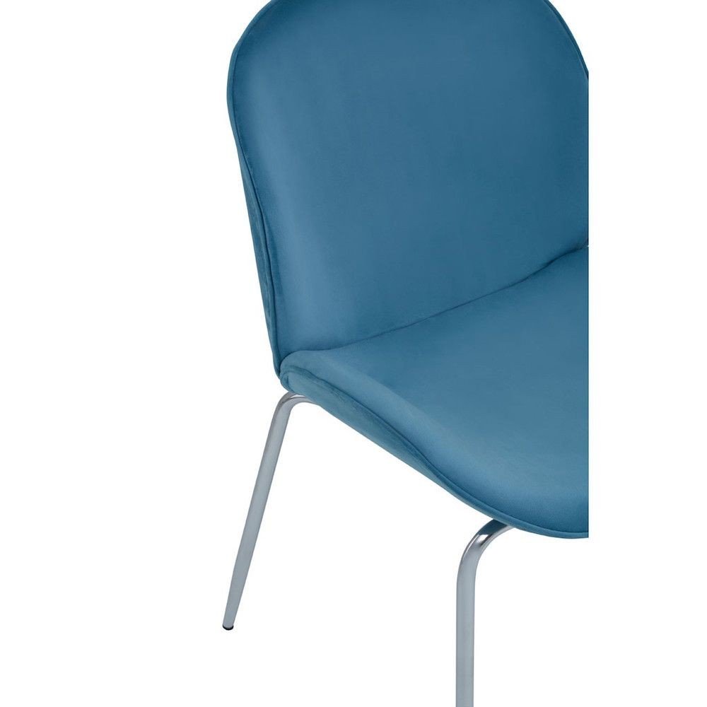Tolethorpe Blue Velvet Chrome Dining Chair Designer Furniture £138.00 Dining Room Steel product_features