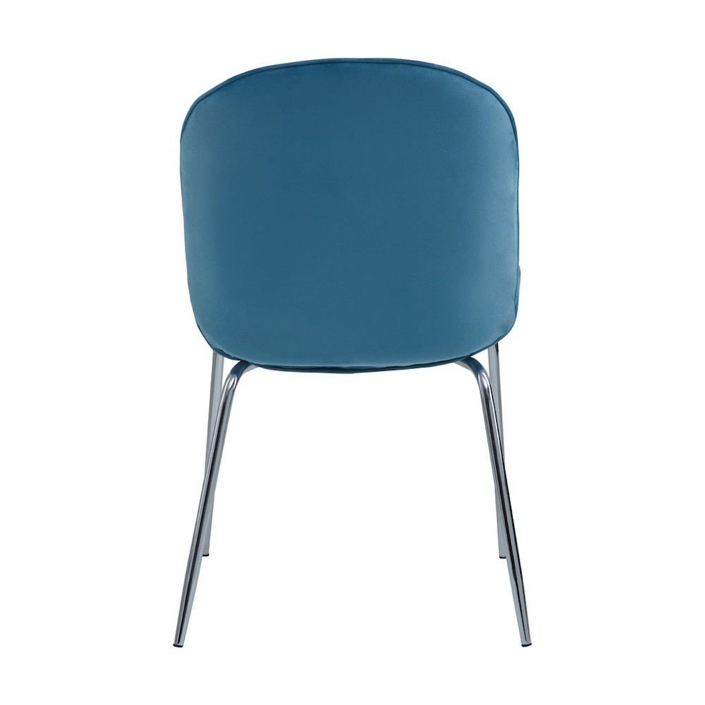 Tolethorpe Blue Velvet Chrome Dining Chair Designer Furniture £138.00 Dining Room Steel product_features
