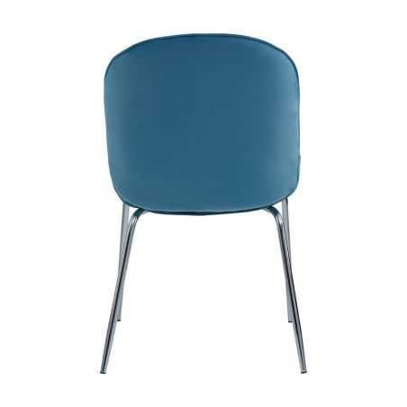 Tolethorpe Blue Velvet Chrome Dining Chair Designer Furniture £150.00 Store UK, US, EU, AE,BE,CA,DK,FR,DE,IE,IT,MT,NL,NO,ES,SE