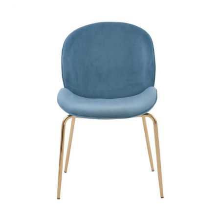 Tolethorpe Blue Velvet Gold Dining Chair Designer Furniture £235.00 Store UK, US, EU, AE,BE,CA,DK,FR,DE,IE,IT,MT,NL,NO,ES,SE