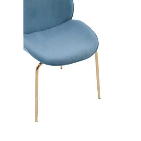 Tolethorpe Blue Velvet Gold Dining Chair Designer Furniture £235.00 Store UK, US, EU, AE,BE,CA,DK,FR,DE,IE,IT,MT,NL,NO,ES,SE