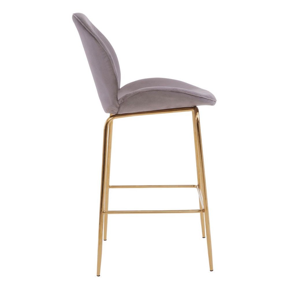 Tolethorpe Mink Velvet Gold Bar Stool Bar Stools £206.00
