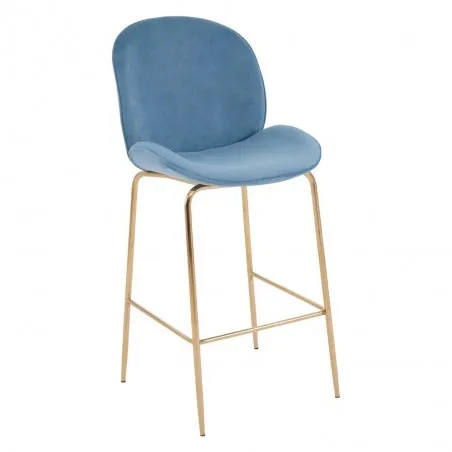 Tolethorpe Blue Velvet Gold Bar Stool Bar Stools £206.00 Bar Steel product_features