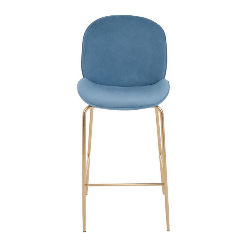 Blue Designer Velvet Bar Stool • UK, US & Canada