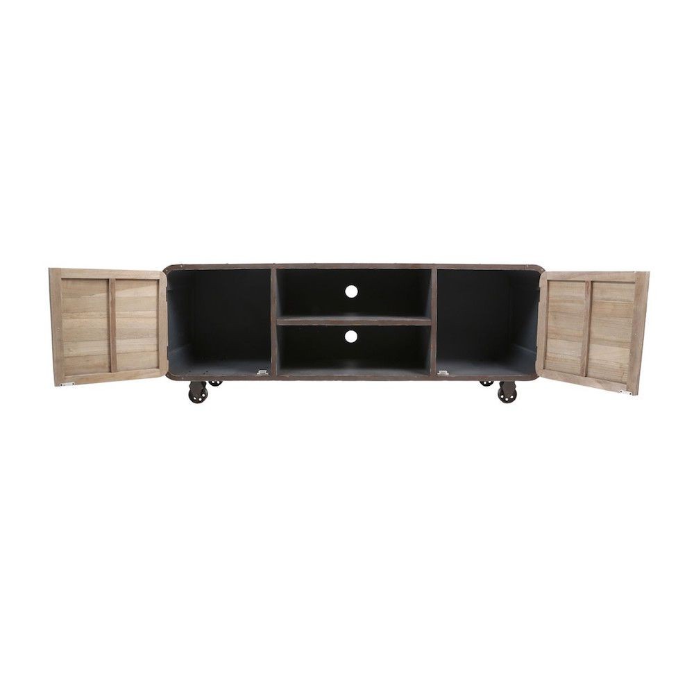 Industrial Loft TV Stand TV Units £413.00 Living Room Paulownia Steel product_features
