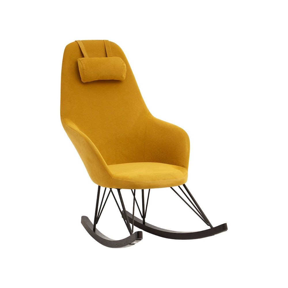 Kolding Blue or Yellow Velvet Rocking Chair Designer Furniture £600.00 Living Room Oak Veneer Steel product_features