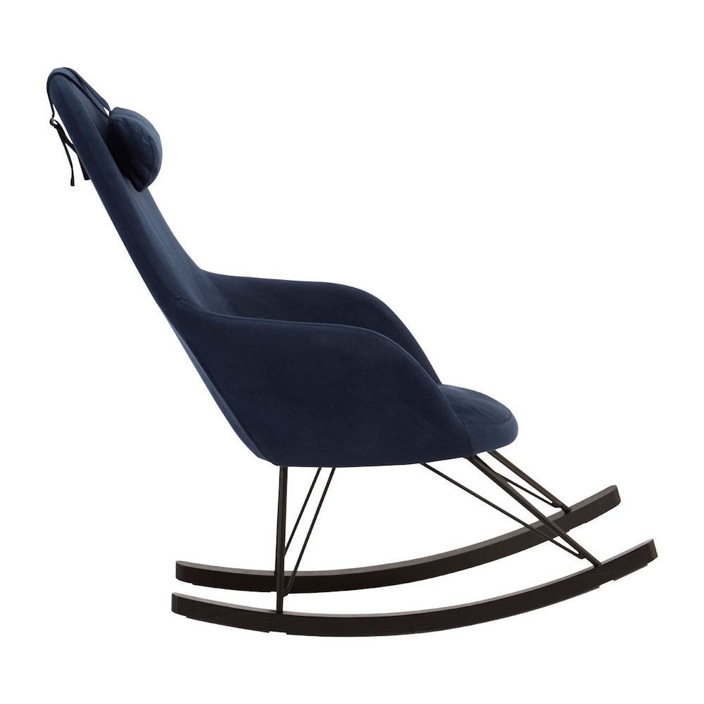 Kolding Blue or Yellow Velvet Rocking Chair Designer Furniture £600.00 Living Room Oak Veneer Steel product_features